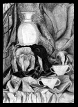 Martwa natura (rysunek ołówkiem) - Alicja Motylska lat 12